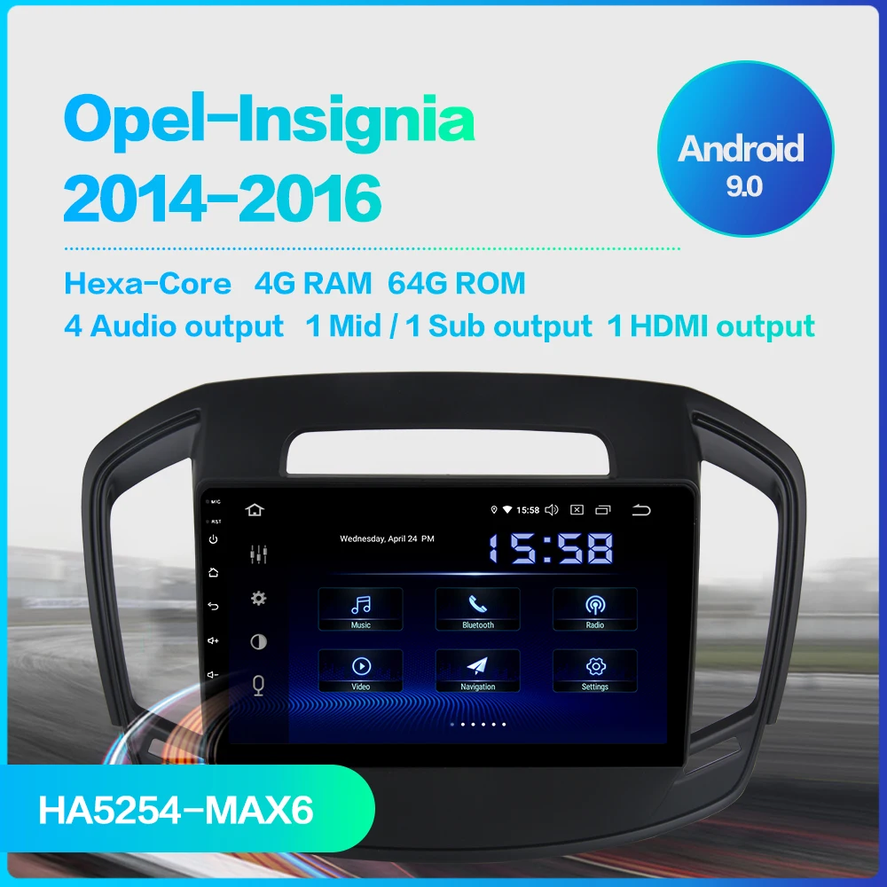 Excellent Dasaita 10.2" IPS Touch Screen Car Multimedia Player Android 9.0 for Opel Insignia 2014 2015 2016 MP3 Bluetooth GPS MAX6 1