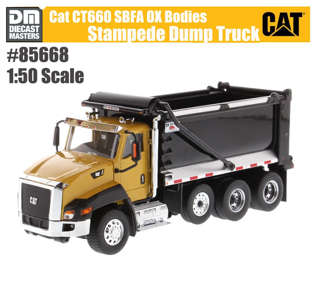 NEW Caterpillar 1/50 Scale CAT CT660 SBFA with Ox Bodies Stampede Dump Bed Truck by Diecast Masters 85668 For Collction