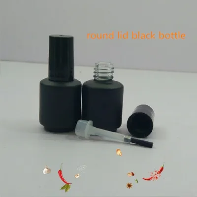 round lid black 10/30/50 шт 8 мл Стекло ногтей бутылка пустая бутылка под лак для ногтей трубки для ногтей гелевые тюбики с Кисть Nail Art контейнеры для бутылок - Цвет: round lid black