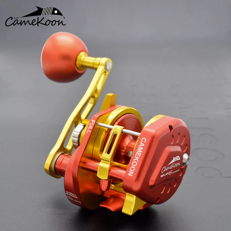 Camekoon Mulinelli Da Traina Sopraelevati Mano Sinistra/Destra 13 + 2 Cuscinetti Jigging Ruota Da Pesca 35Kg Potente Trascinamento Bobina Per Barca A 