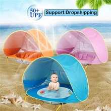 Прямая поставка, детский пляжный тент, водонепроницаемый, всплывающий, солнцезащитный тент, палатка, защита от УФ-лучей, солнцезащитный тент с бассейном, для детей, на открытом воздухе, для кемпинга, солнцезащитный козырек, для пляжа