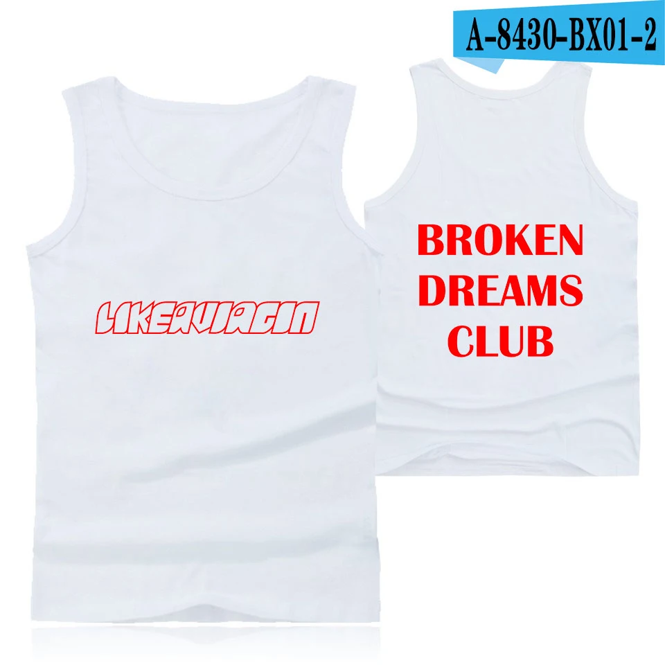 white Broken Dreams клуб печати Для мужчин с О-образным вырезом топы весна лето Харадзюку Повседневное модные спортивные без рукавов жилет, распродажа - Цвет: white