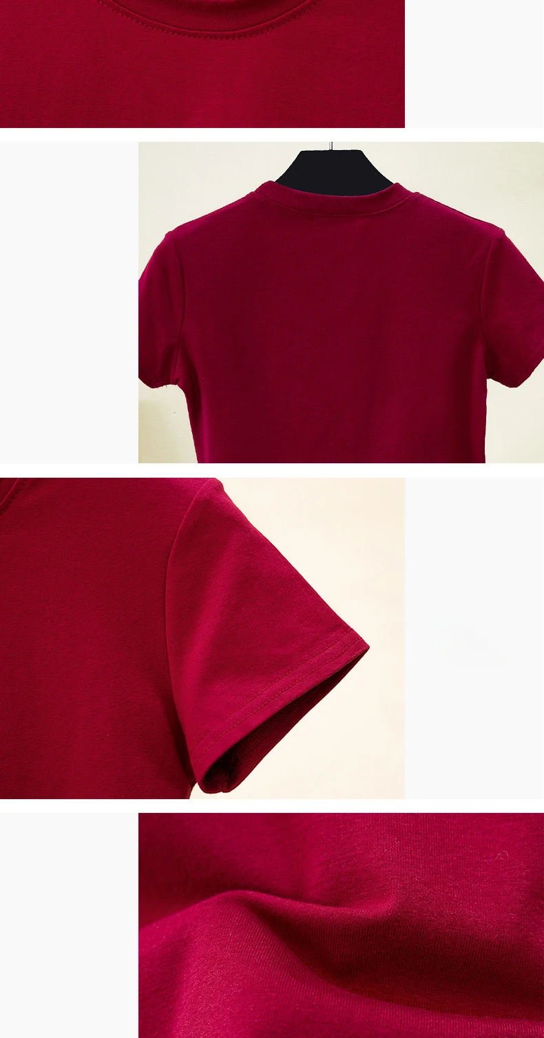 Crop Top T-Shirt Female Solid Cotton O-Neck Short Sleeve T-shirts for Women High Waist Slim Short Sport Blanc Femme T-Shirt