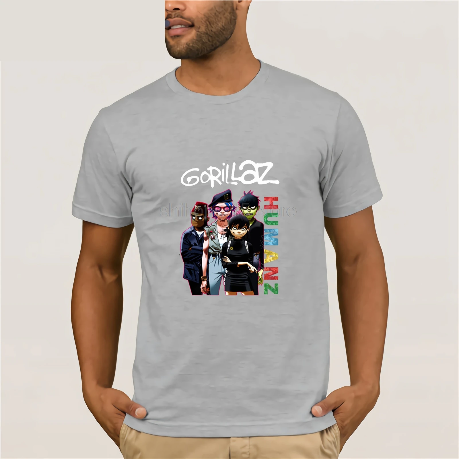 Gorillaz футболка в стиле хип-хоп стильная homme рок-группа chaknoonoodle mrdoc Russel Camiseta | Мужская