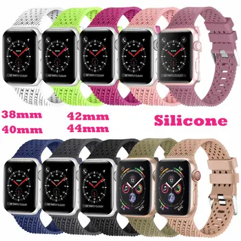 

Silicone Sports Replacement Wrist Strap Belt for Apple Watch Series 5/4/3/2/1 Watchbands for iWatch 38/40/42/44mm Accessories