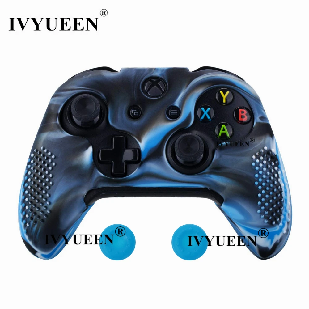 Blue Camo Силиконовый чехол IVYUEEN для microsoft Xbox One X S Slim, защитный чехол с джойстиками, 14 цветов - Цвет: Blue Camo