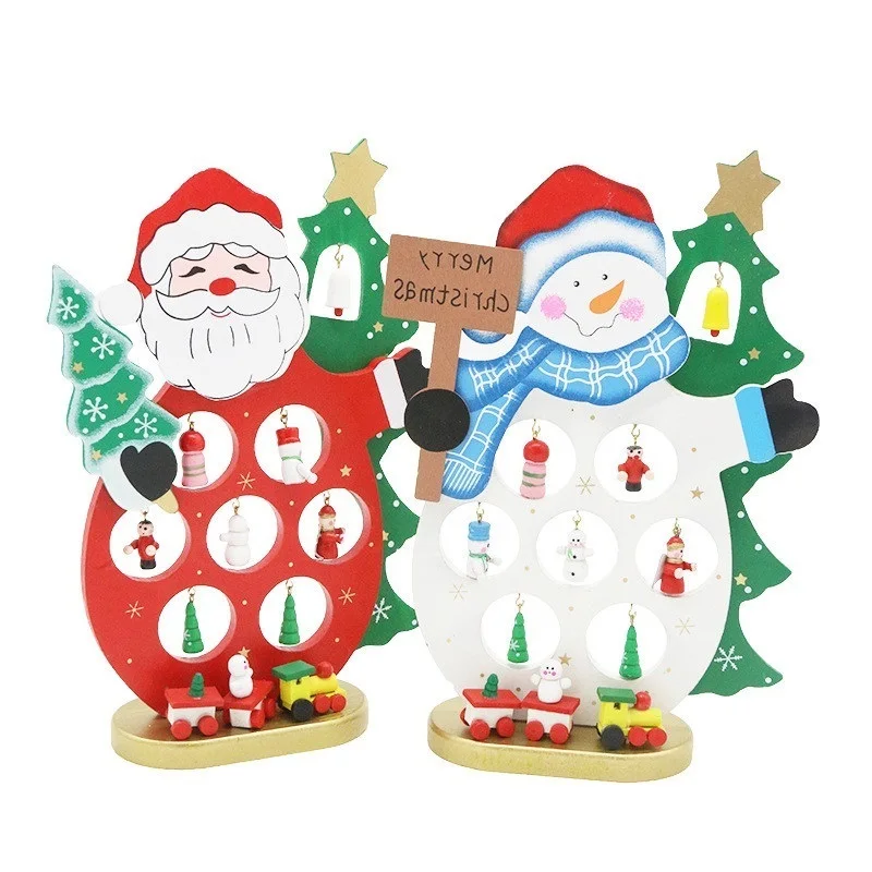 

Wooden Santa Diy Desktop Decoration Christmas Santa Claus Snowman Motif Diy Swing Santa Office Cafe Table Decoration Wholesale