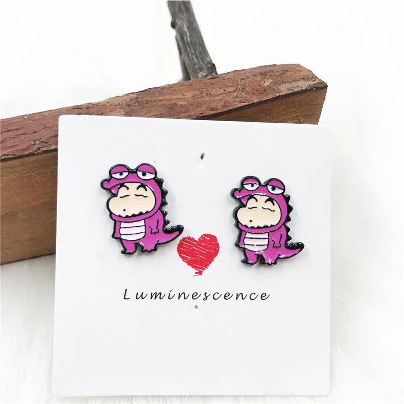 EUPNHY 1 пара Crayon Shin-chan аниме гипоаллергенныые серьги-гвоздики с животными для женщин девушек пирсинг Ювелирные изделия Подарки