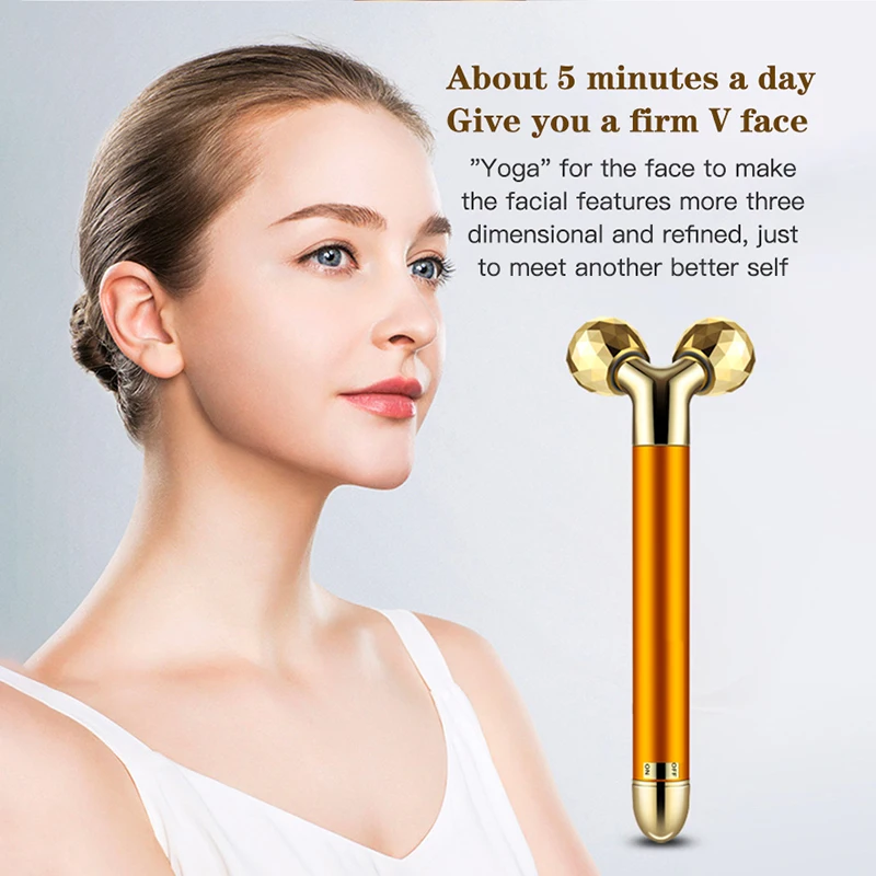 

Face Lift Massager Gold Roller Facial Massage Relaxation Jade Roller Stone Natural Rose Quartz Beauty Skin Tool Girl Gift