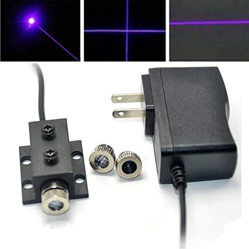 

405nm 50mw Dot Line Cross Violet/Blue Laser Module w/12mm Hestsink & AC Adapter