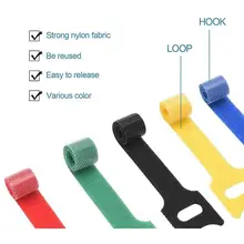 10PCS T-type Adhesive Fastener Tape Strong Harness Magic Tape Tie Reusable Hooks Loops Fasteners Back To Back Cable Storage Ties
