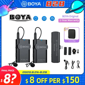 

Boya BY-WM4 Pro Lavalier Wireless Microphone Lapel Studio Mic for DSLR Cameras Sony DSLR Smartphone BY-M1 Mic PK Comica BOOMX-D
