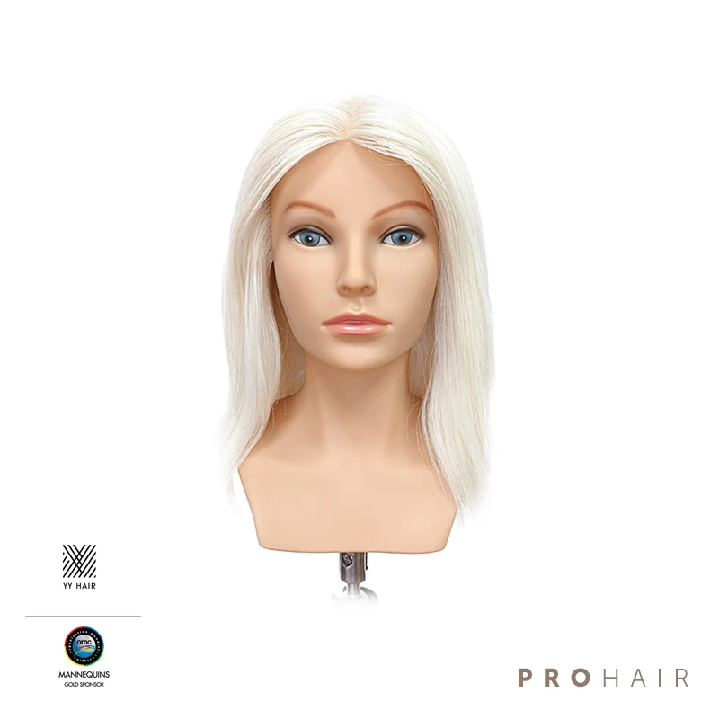 Манекен PROHAIR 30 см 12 дюймов 100% голова из белой козьей шерсти манекен