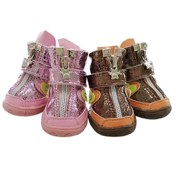 

4PC Reflective Breathable Mesh Dog Shoes For Dog Pet Soft Bottom Anti-slide Anti Slip Dog Shoes For Hot Pavement Paw Protector #