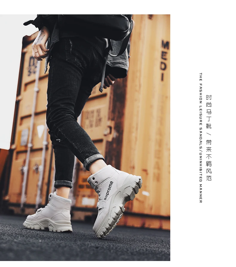 Брендовые кожаные мужские ботинки осенне-зимние теплые ботинки Martens с высоким берцем мужские повседневные кроссовки Dr. Обувь для мотоцикла Clunky