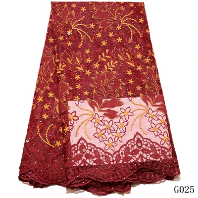 Африканская кружевная ткань высокое качество кружевной тюль кружевная ткань вышитое кружево в нигерийском стиле для женской одежды GC025 - Цвет: As picture