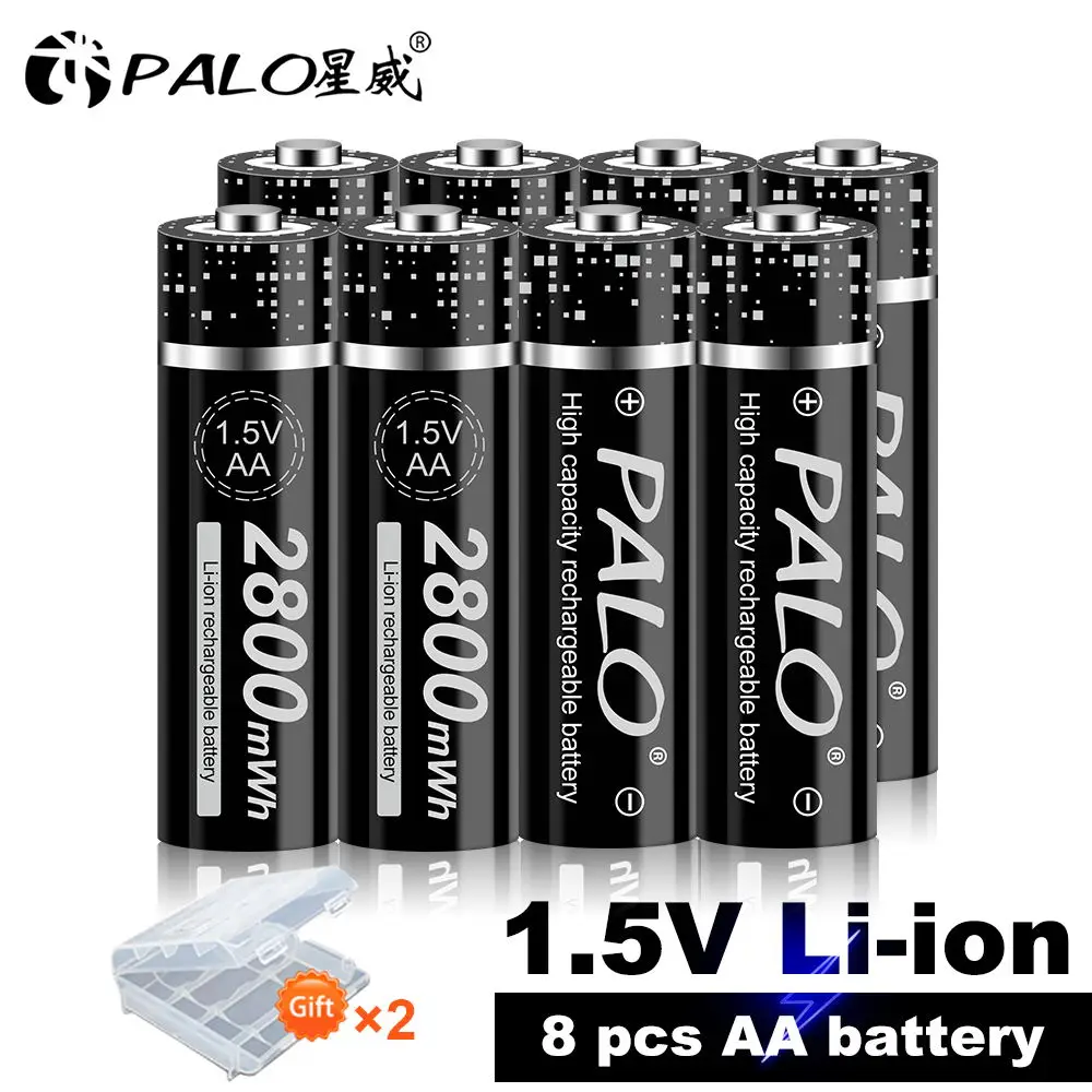 PALO 100% оригинал 1 5 v литий-ионная AA Аккумуляторная батарея 2800mWh | Электроника
