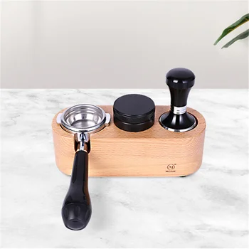 

58/51MM Coffee Filter Tamper Holder Wood Espresso Tamper Mat Beech Press Powder Base Coffee Anti-skid Filling Powder Holder