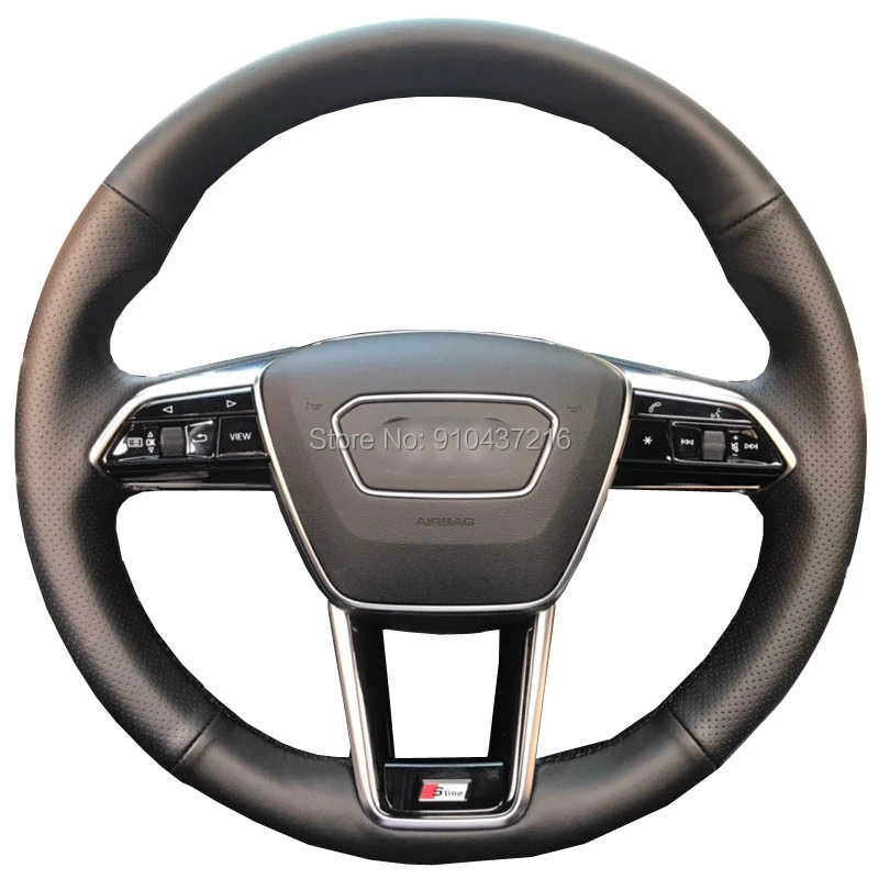 

For Audi A6L Q5L Q3 Q7 A4L S3 S5 TTDIY leather hand-sewn car steering wheel cover