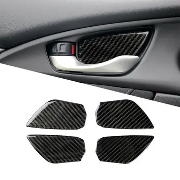 

Parts Door Handle Bowl Cover 4pcs Fiber For Honda Civic 10th 2016-19 Sticker Durable