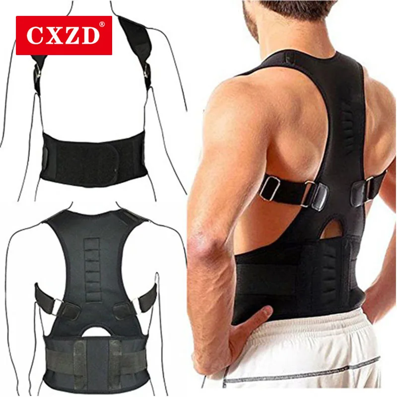 

CXZD Magnetic Posture Corrector Back Braces Shoulder Waist Lumbar Support Belt Humpback Body Straighten Slouch Compression