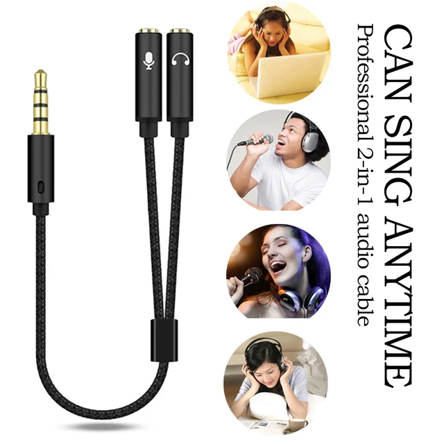 3.5Mm Casque Audio Stéréo Mâle À 2 Femelles Adaptateur Câble Y