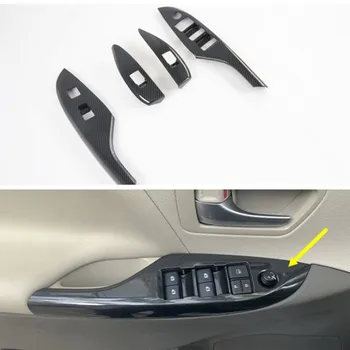 

New Car Interior Window lift Armrest Panel cover trim Fit For Toyota Sienna 2015-2020 Carbon fiber