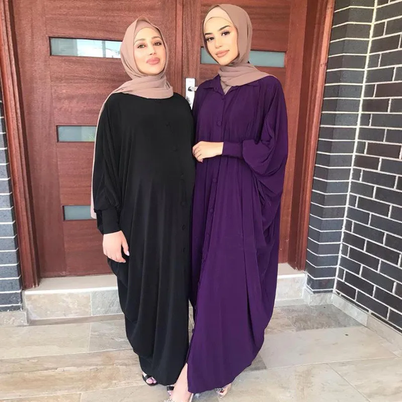 

Eid Ramadan Muslim Dress Women Batwing Sleeve Abaya Islamic Clothing Kaftan Robe Arab Caftan Gown Modest Abayas Prayer Garment