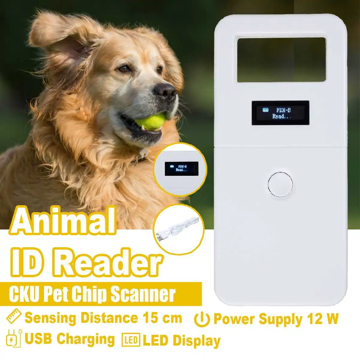 

Professional ISO11785/84 Pet microchip Scanner Animal RFID Tag Reader 134.2KHZ OLED Dog Reader Rechargable Handheld RFID Reader