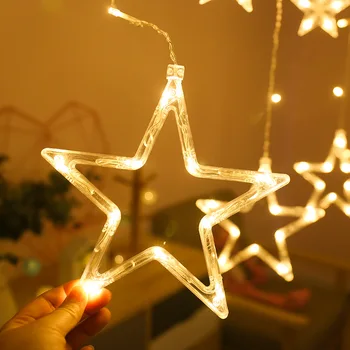 

Merry christmas lights LED star String Lights Fairy Lights Christmas Decorations for Home Navidad Decor New Year 2021 NOEL Gifts