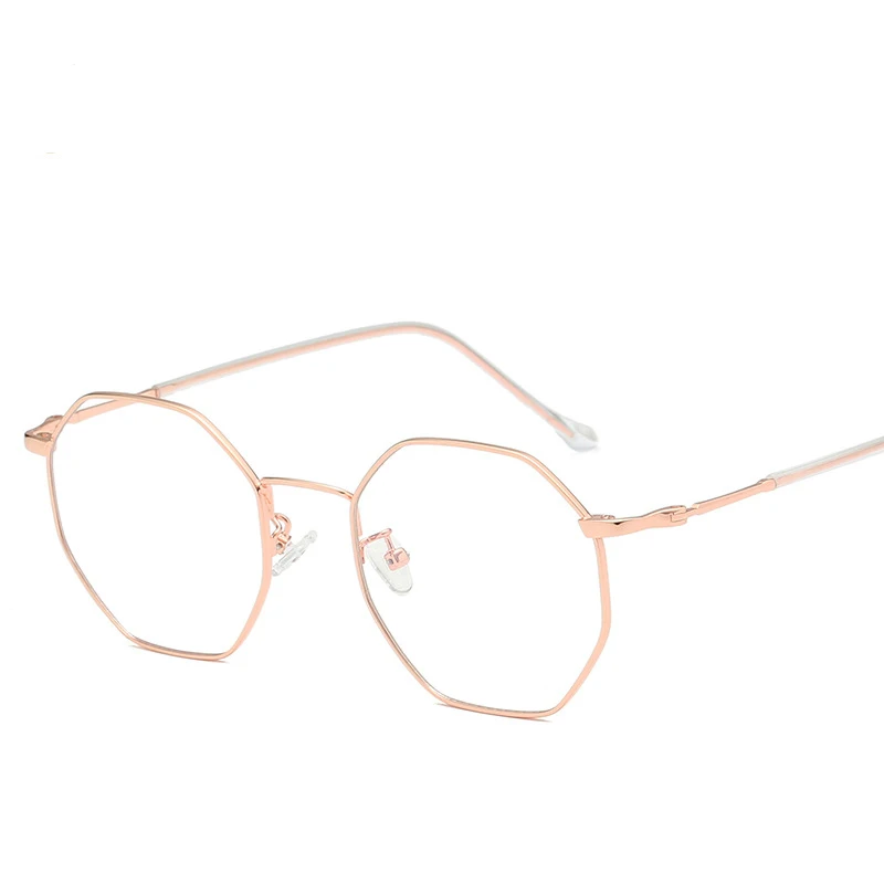 C3 Rose Gold HBK, Ретро стиль, анти-синий светильник, шестигранная оправа для очков для женщин и мужчин, компьютерные очки для чтения, унисекс, голубые лучевые очки, светильник, очки - Цвет оправы: C3 Rose Gold
