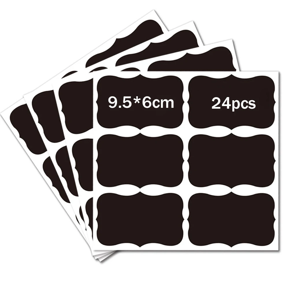 36Pcs sticker tableau noir autocollant étiquette ardoise pour pots et verre *tr