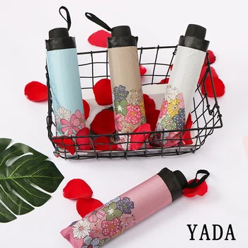 

YADA Light weight Flower Mini Umbrella Rain Anti-UV Windproof Charm Folding Cartoon Umbrella Parasol For Womens Umbrellas YS810