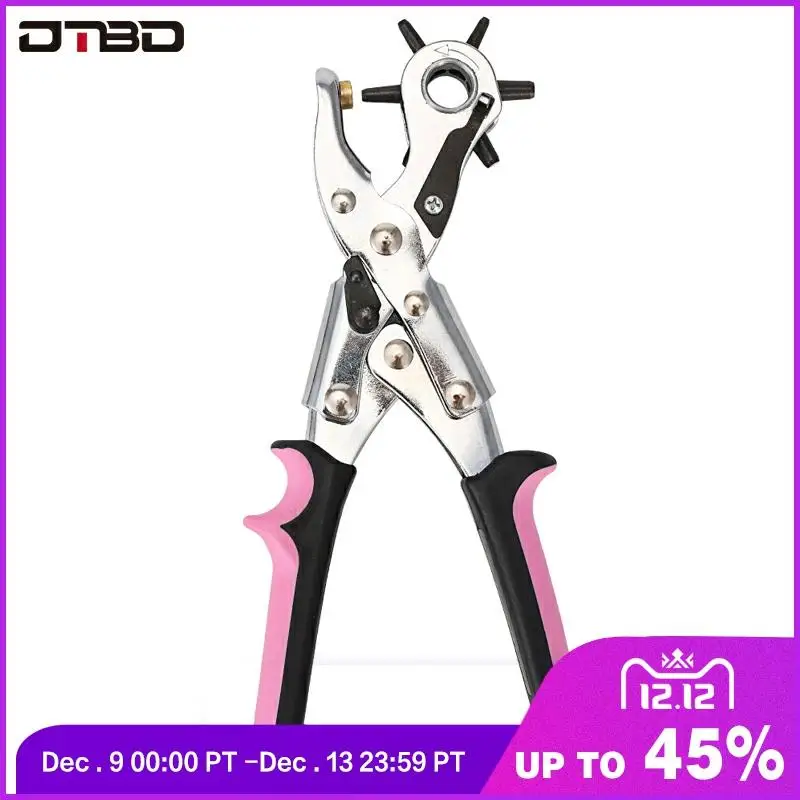 

Heavy Duty Leather Belt Hole Punch Plier Eyelet Puncher Revolve Sewing Machine Bag Setter Tool Watchband Household Strap leather
