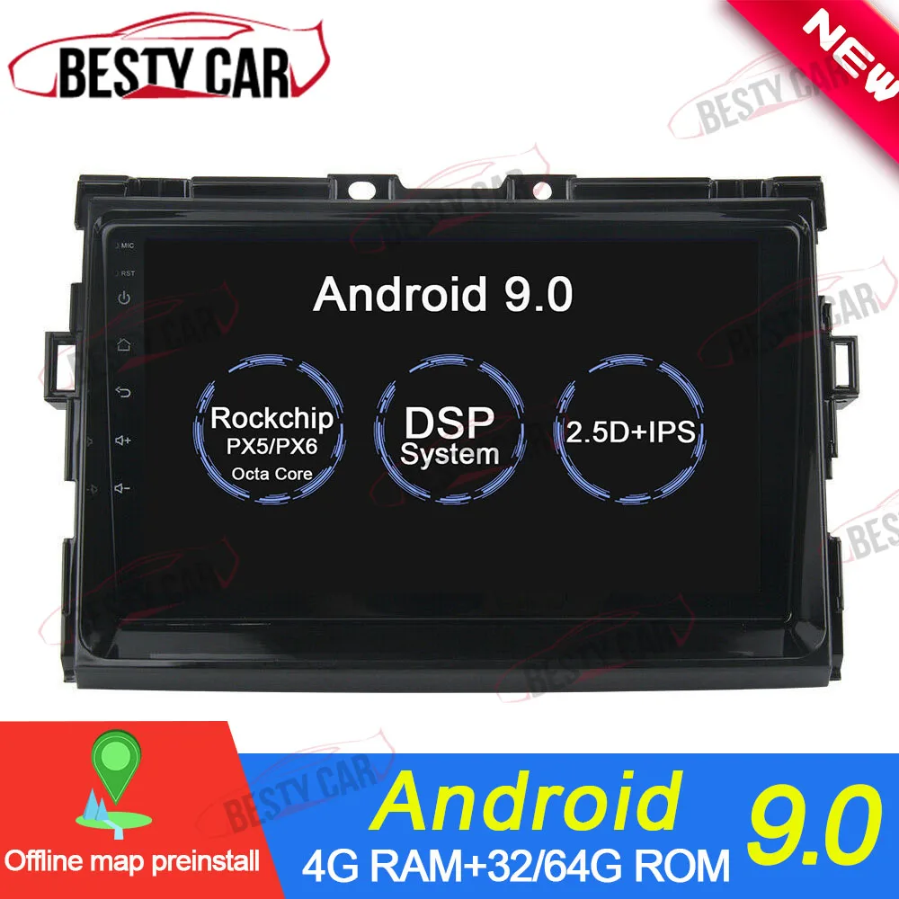 " Android 9,0 Автомобильный мультимедийный плеер Радио Стерео gps навигация для Toyota Previa 2006~ 2012 головное устройство wifi Bluetooth DSP 2.5D