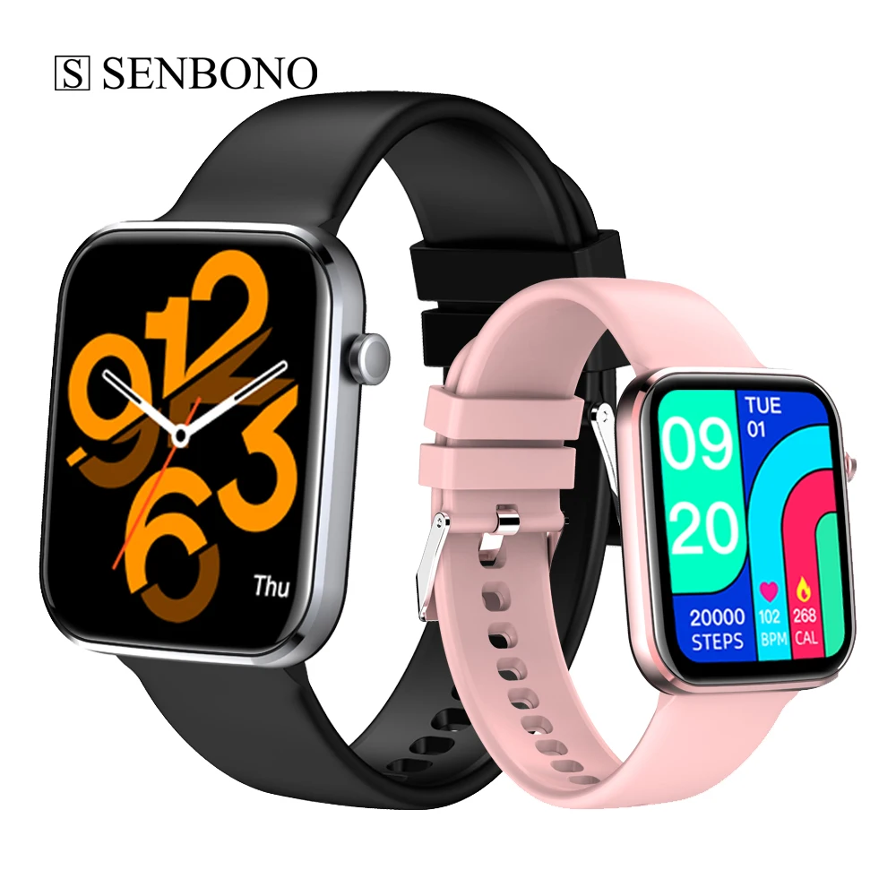 SENBONO New 2021 Smart Watch Men Sports Waterproof Fitness Tracker Women 1.69 Inch PK P8 Smartwatch for Android IOS Xiaomi phone