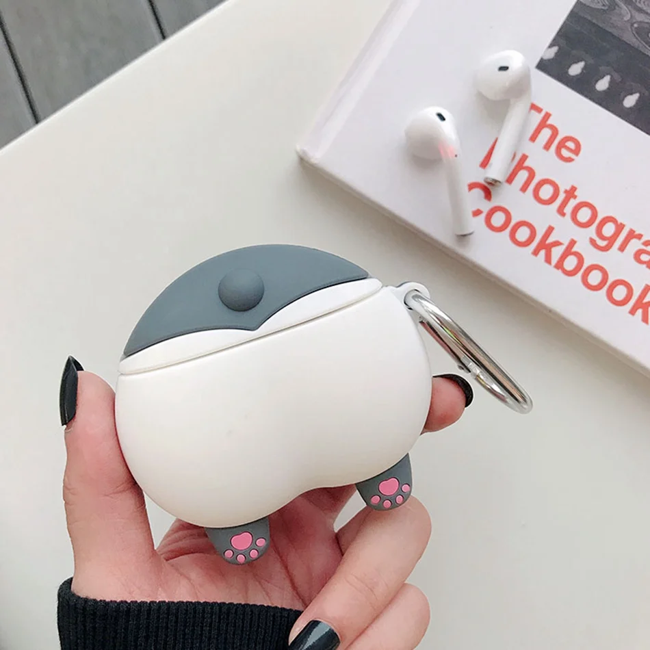 1069L 3D чехол для наушников для Airpods Pro, силиконовый чехол, ягодичный Кот, Мультяшные наушники/Earpods, чехол для Apple Air pods Pro 3, чехол, брелок - Цвет: 1069L