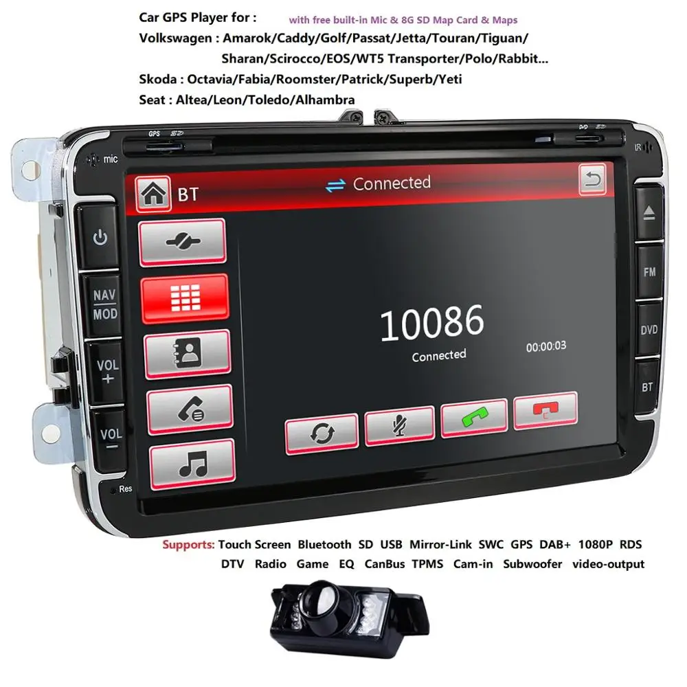 8 дюймов 2din автомобильный DVD gps радио для Volkswagen V W Гольф 6 touran passat B7 sharan Lavida Polo Tiguan DAB + BT МЖК карта RearCam