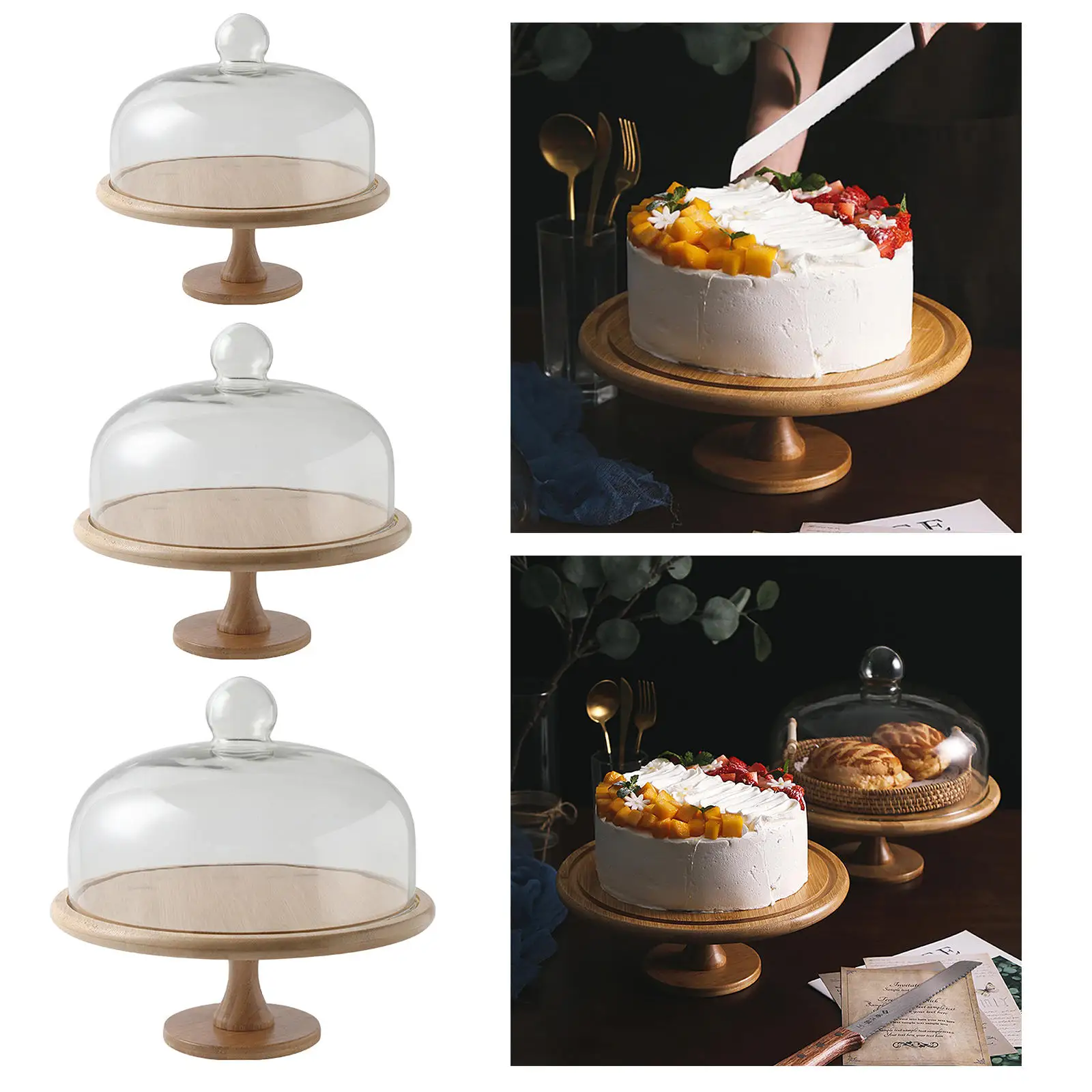 Serving Tray Cake Stand Breakfast Food Multi-Functional Platter Ornament | Дом и сад