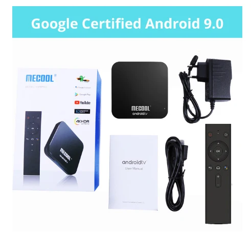 MECOOL KM9 PRO Android 9,0 ТВ приставка Amlogic S905X2 4G DDR4 32G rom 4K Google сертифицированная Android 9 A ТВ Смарт ТВ приставка Голосовое управление - Цвет: Золотой