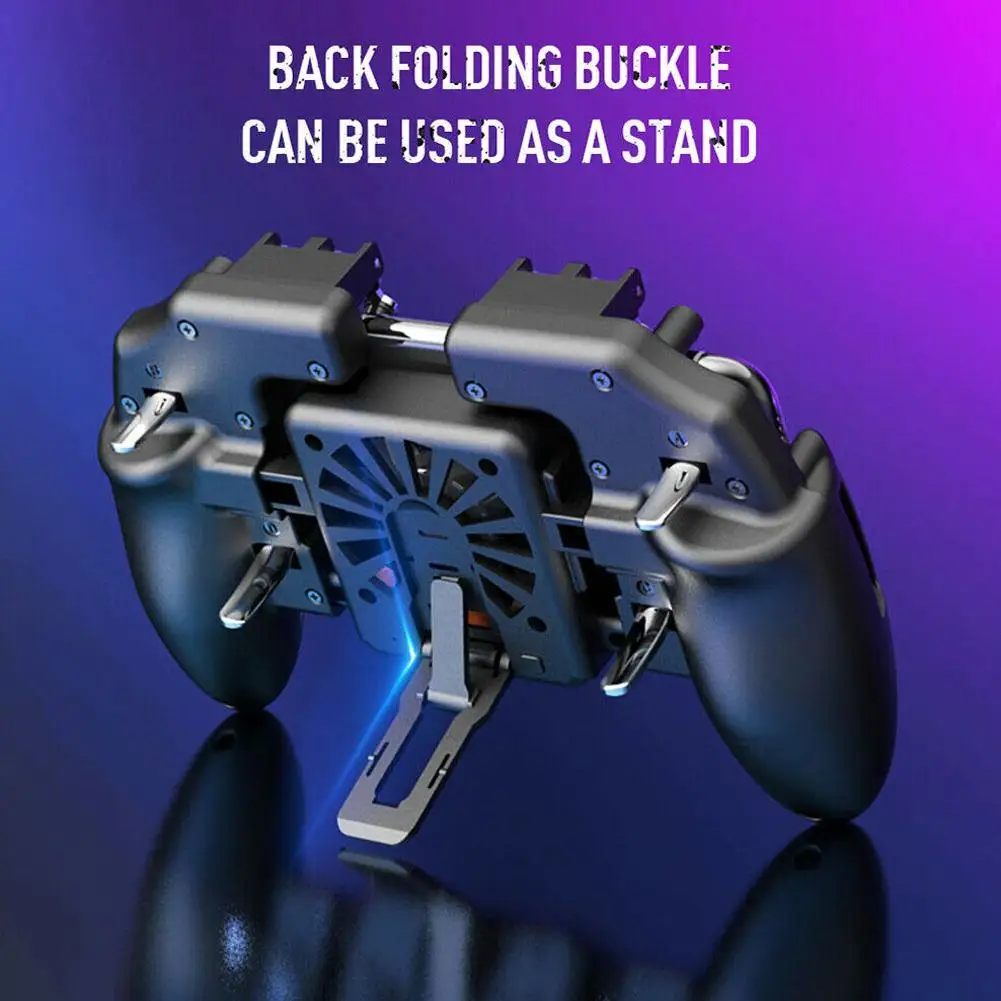  New Six Finger PUBG Game Controller Gamepad Trigger Cooling Android Fan Phone Joystick For IOS Free