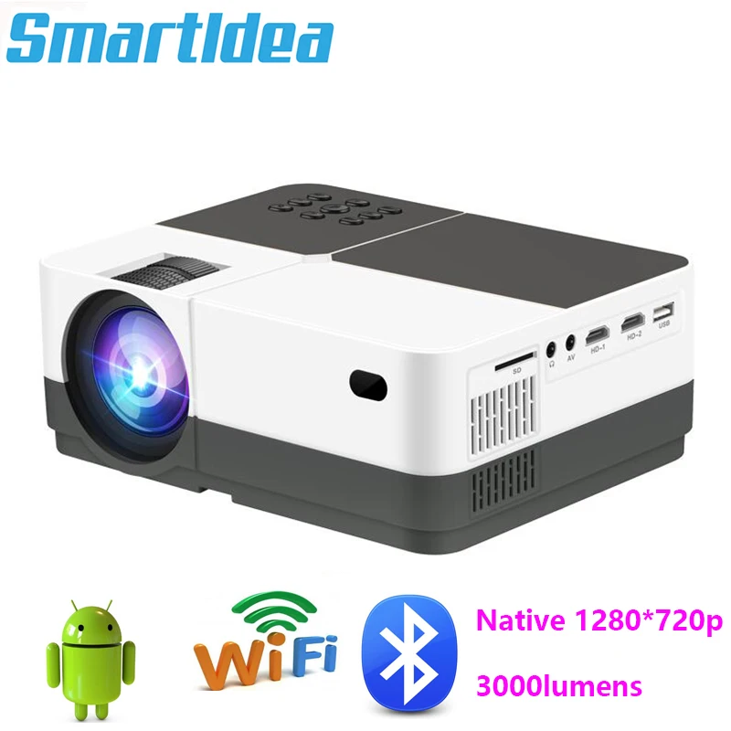 projector near me Smartldea H3 native 1280x720 Android wifi Smart projector support 1080p HD led home proyector Large Screen video game beamer new projector Projectors