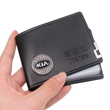 

Driver License Holder Leather Cover Car Driving Documents Folder Wallet For Kia rio ceed sportage cerato soul k2 k5 Accessories