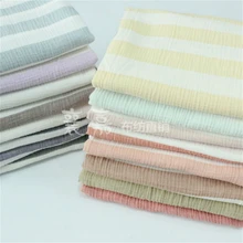 135 см X 50 см Высокое качество Мягкий тонкий двойной креп Ежик текстура цветочный из хлопчатобумажной ткани, сделать рубашку, платье, нижнее белье, полосатая ткань