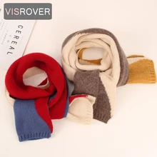 VISROVER/Новинка; 12 цветов; детский трикотажный зимний шарф унисекс; Детские шарфы; осенне-зимняя детская шаль;
