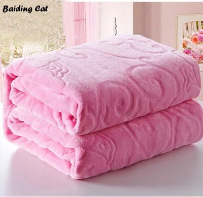 Warm Soft Thick Flannel Blanket Embossed Flowers Coral Fleece Blanket Throw on Bed/travel/air Sofa As Bed Sheets 200x230cm Size