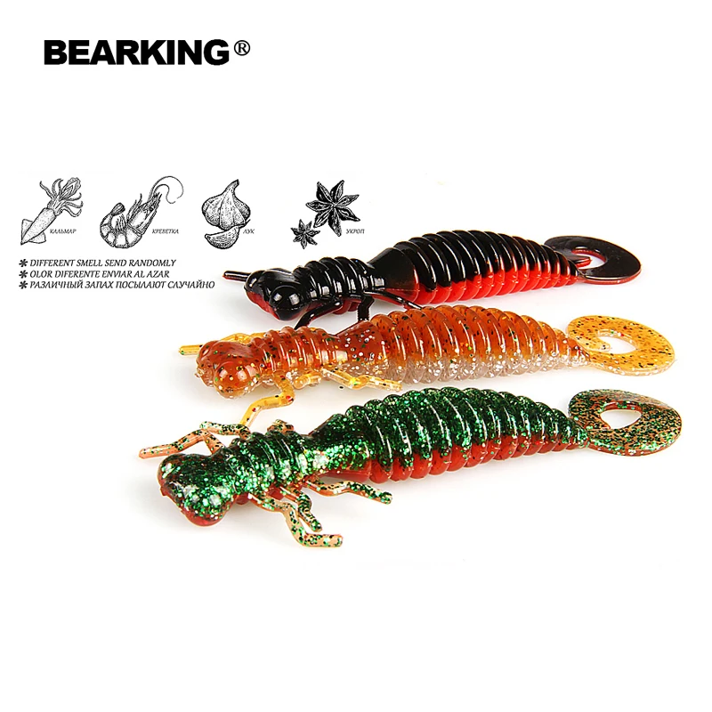 BEARKING личинка 4 8 см 0 94g 10 шт. искусственная Мягкая наживка рыболовные приманки