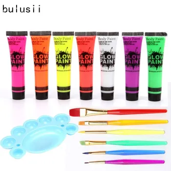 

1 Kit 25ml UV Glow Blacklight Luminous Face Body Paint Neon Fluorescent Pigment