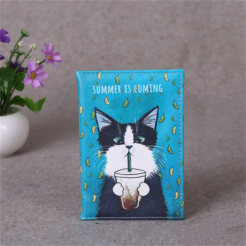 Wallet Card Holder Credit Card Wallet Credit Card Holder Card Holder Card Wallet Business Card Holder Id Card Holder Passport Holder Document Card Wallet Wallet Card Bag Fashion Cartoon Cat Travel Passport Cover