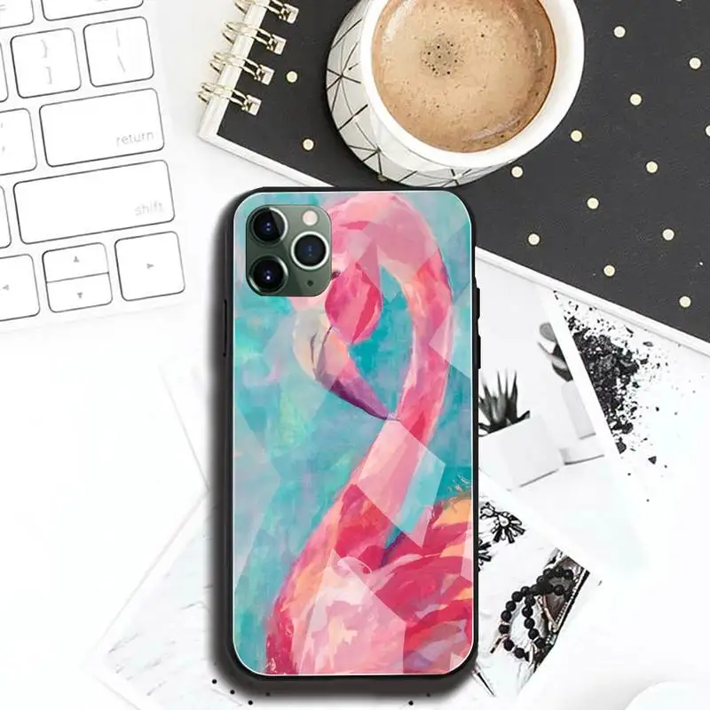 Hạc Mùa Hè Vật Có Hoa Lá Ốp Lưng Điện Thoại Kính Cường Lực Cho iPhone 11 Pro XR XS MAX 8X7 6S 6 Plus SE 2020 Ốp Lưng lifeproof case Cases For iPhone